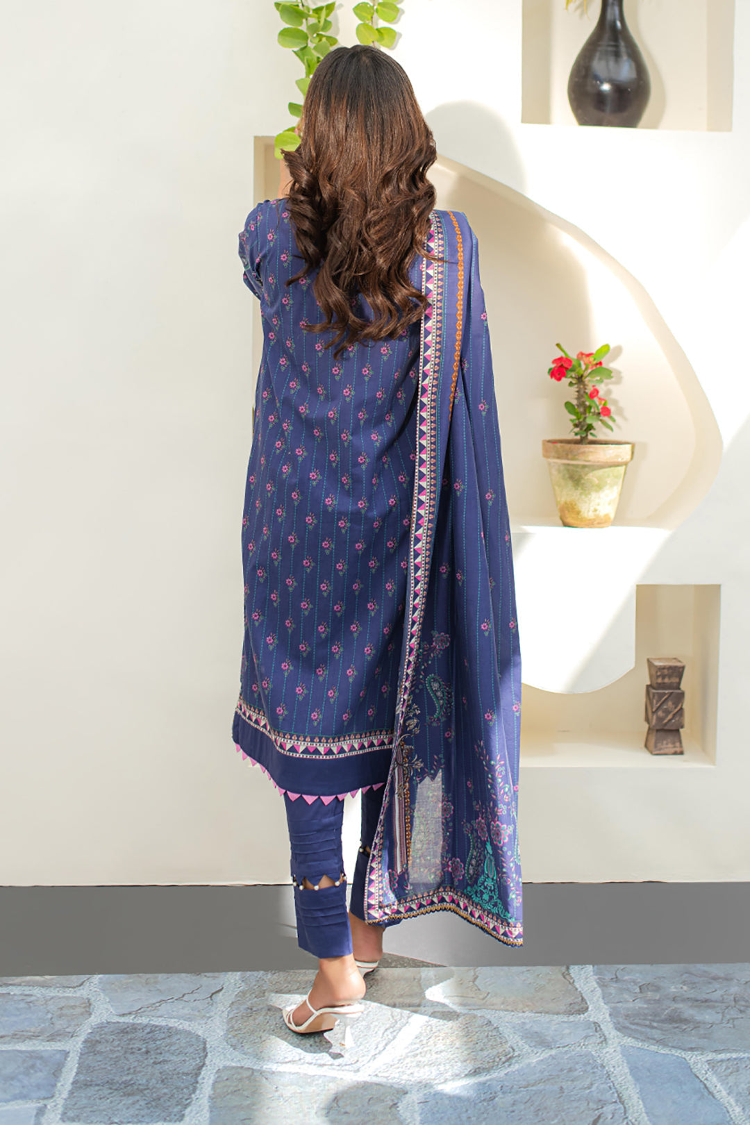 Zellbury | Unstitched 3 Piece Lawn | Embroidered Shirt Shalwar Dupatta - 1680 - Designer Dress with Intricate embroidery and embellishments. Shop elegent wedding dress at Maria Faisal.