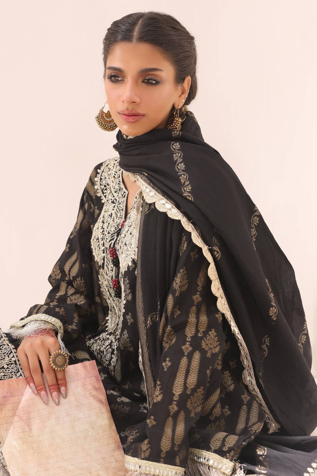 Zellbury | Unstitched 3 Piece Jacquard | Embroidered Shirt Shalwar Dupatta - 1799 by Maria Faisal - Registered Vendor of : Zellbury Women - type : Signature Unstitched - 100% original wedding dresses