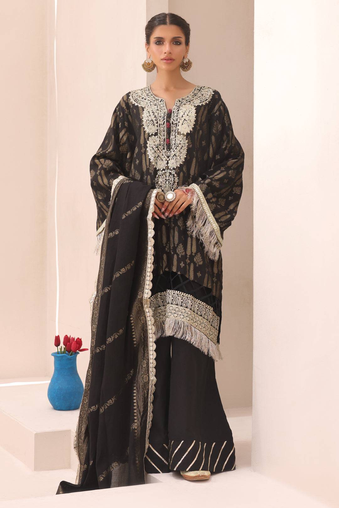 Zellbury | Unstitched 3 Piece Jacquard | Embroidered Shirt Shalwar Dupatta - 1799 by Maria Faisal - Registered Vendor of : Zellbury Women - type : Signature Unstitched - 100% original wedding dresses