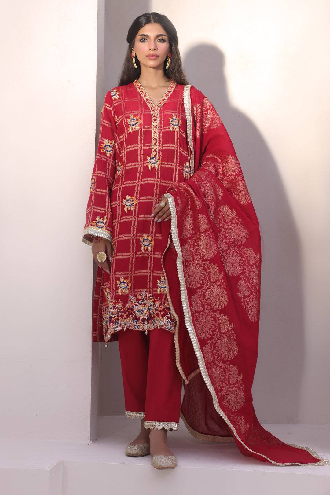 Zellbury | Unstitched 3 Piece Jacquard | Embroidered Shirt Shalwar Dupatta - 1803 by Maria Faisal - Registered Vendor of : Zellbury Women - type : Signature Unstitched - 100% original wedding dresses