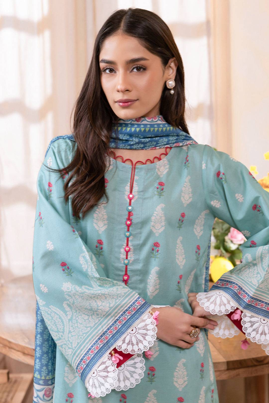 Zellbury | Unstitched 2 Piece Lawn | Shirt Dupatta - 1021 by Maria Faisal - Registered Vendor of : Zellbury Women - type : Essential Unstitched - 100% original wedding dresses