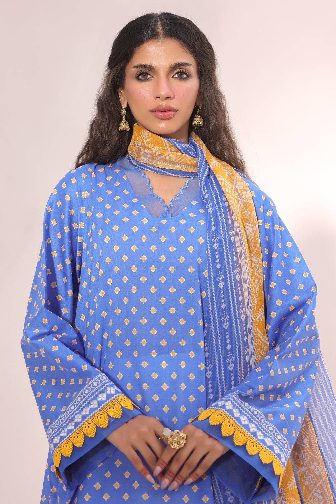 Zellbury | Unstitched 2 Piece Lawn | Shirt Dupatta - 1151 by Maria Faisal - Registered Vendor of : Zellbury Women - type : Essential Unstitched - 100% original wedding dresses