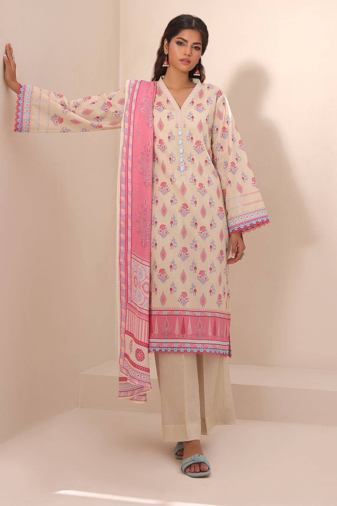 Zellbury | Unstitched 2 Piece Lawn | Shirt Dupatta - 1152 by Maria Faisal - Registered Vendor of : Zellbury Women - type : Essential Unstitched - 100% original wedding dresses