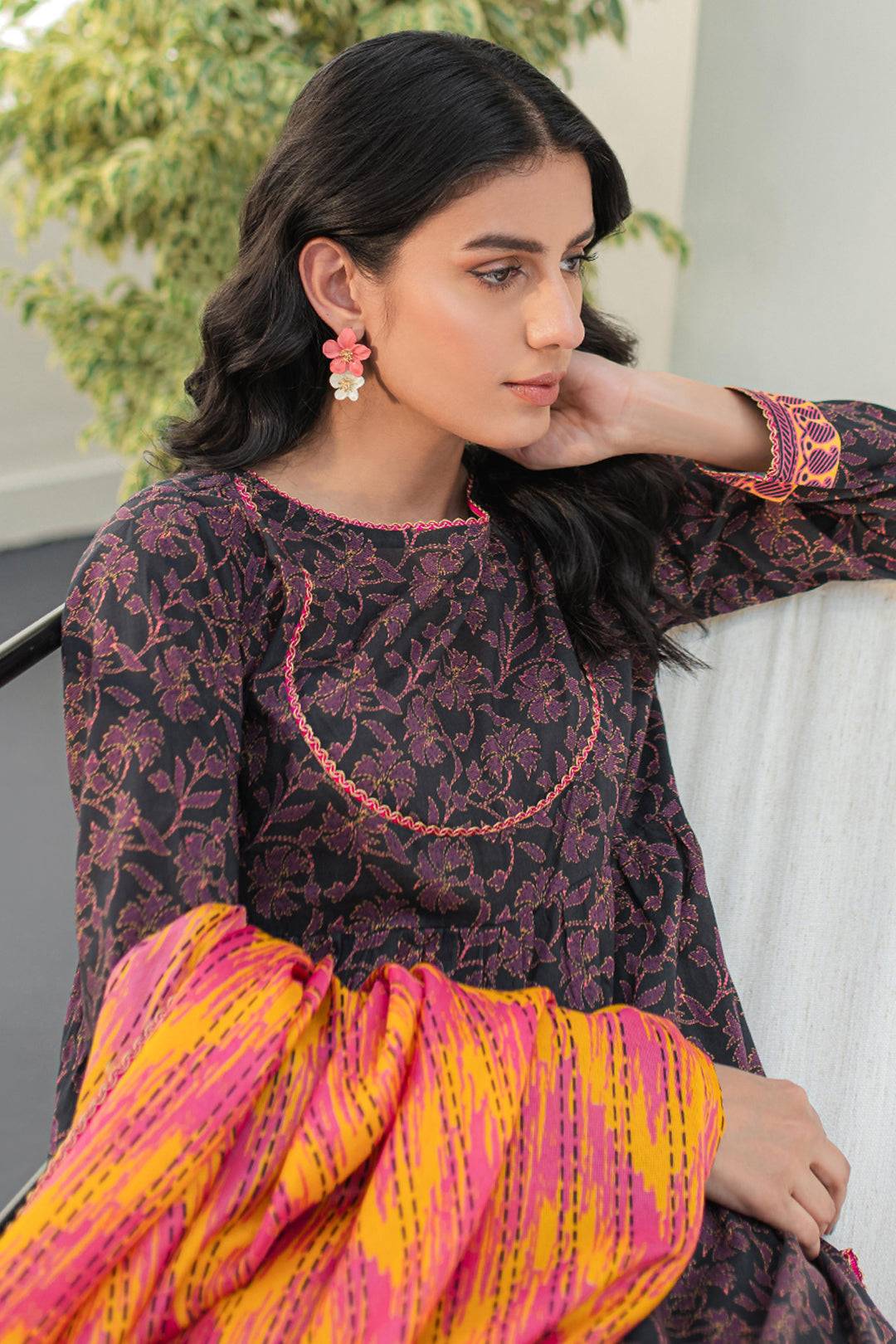 Zellbury | Unstitched 2 Piece Lawn | Shirt Dupatta - 1153 by Maria Faisal - Registered Vendor of : Zellbury Women - type : Essential Unstitched - 100% original wedding dresses