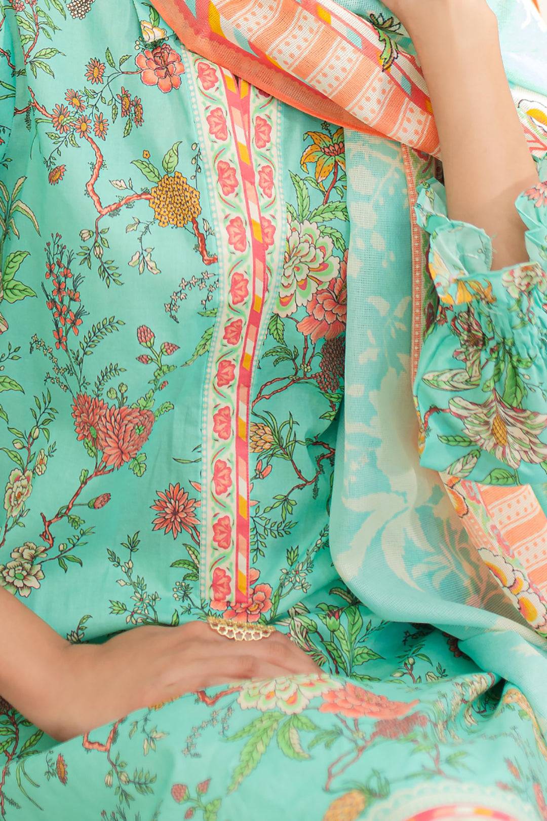 Zellbury | Unstitched 2 Piece Lawn | Shirt Dupatta - 1157 by Maria Faisal - Registered Vendor of : Zellbury Women - type : Essential Unstitched - 100% original wedding dresses
