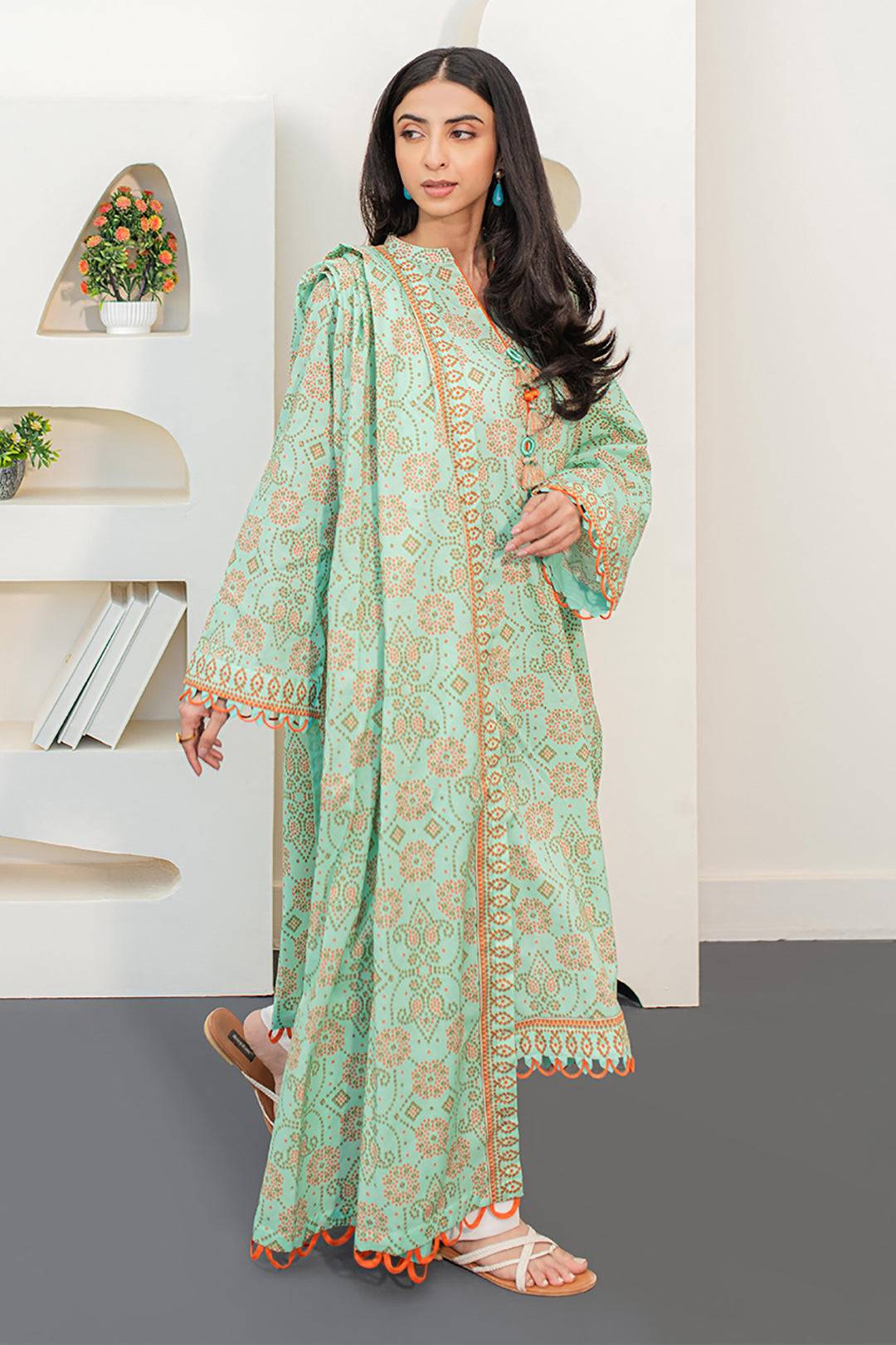Zellbury | Unstitched 2 Piece Lawn | Shirt Dupatta - 1160 by Maria Faisal - Registered Vendor of : Zellbury Women - type : Essential Unstitched - 100% original wedding dresses
