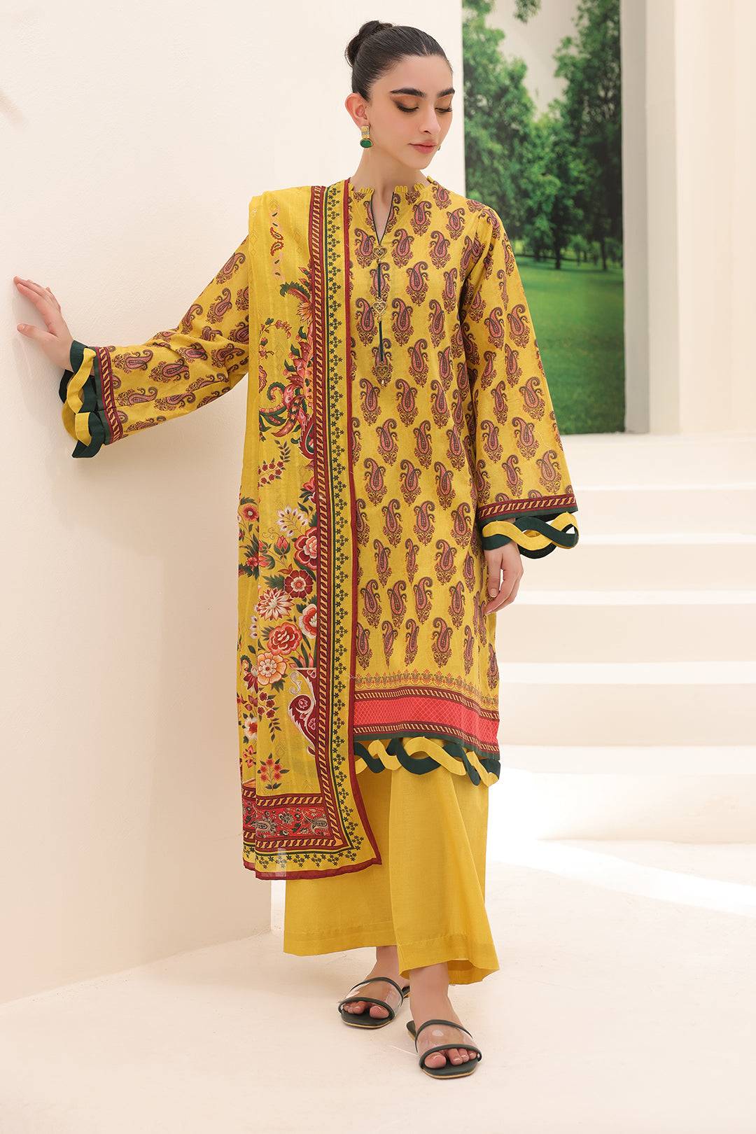 Zellbury | Unstitched 2 Piece Lawn | Shirt Dupatta - 1164 by Maria Faisal - Registered Vendor of : Zellbury Women - type : Essential Unstitched - 100% original wedding dresses