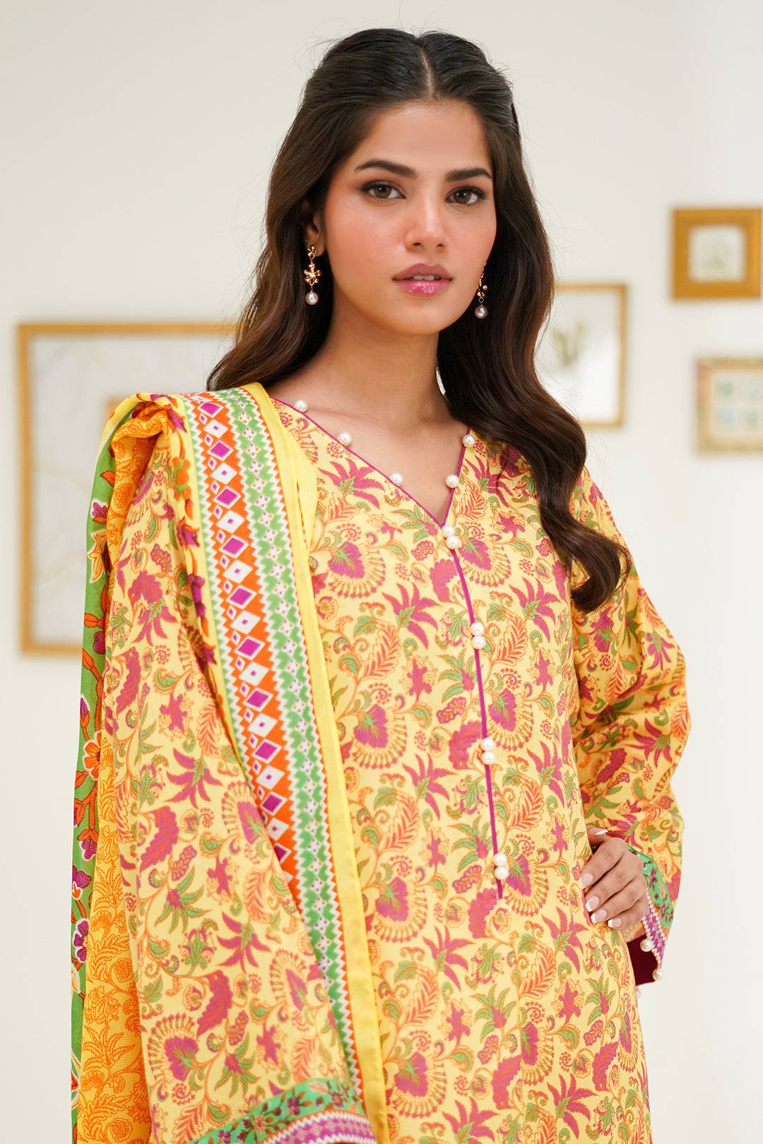 Zellbury | Unstitched 2 Piece Lawn | Shirt Dupatta - 1300 by Maria Faisal - Registered Vendor of : Zellbury Women - type : Essential Unstitched - 100% original wedding dresses