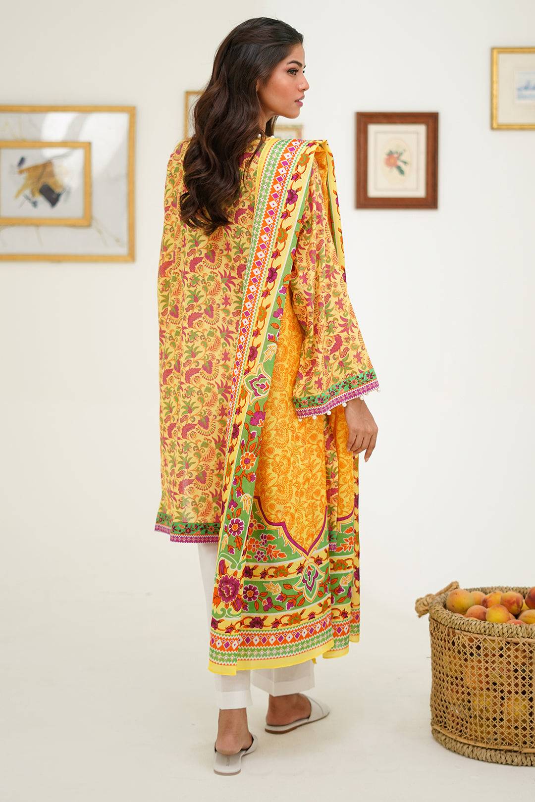 Zellbury | Unstitched 2 Piece Lawn | Shirt Dupatta - 1300 by Maria Faisal - Registered Vendor of : Zellbury Women - type : Essential Unstitched - 100% original wedding dresses