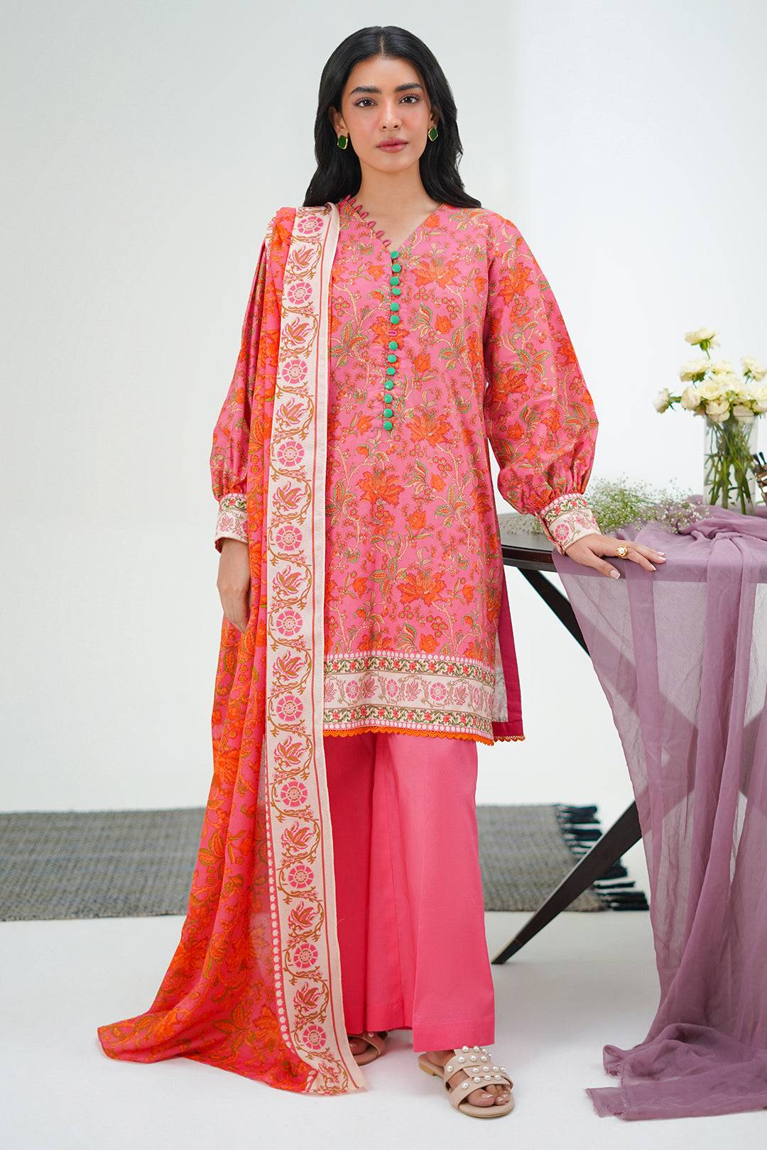Zellbury | Unstitched 2 Piece Lawn | Shirt Dupatta - 1301 by Maria Faisal - Registered Vendor of : Zellbury Women - type : Essential Unstitched - 100% original wedding dresses