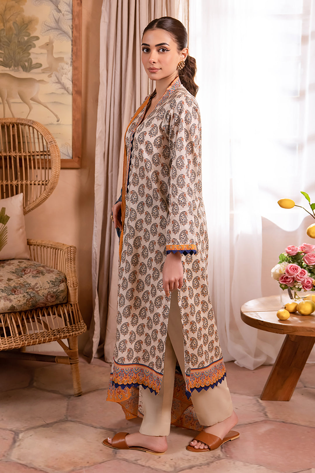 Zellbury | Unstitched 3 Piece Lawn | Shirt Shalwar Dupatta - 1067 - Designer Dress with Intricate embroidery and embellishments. Shop elegent wedding dress at Maria Faisal.