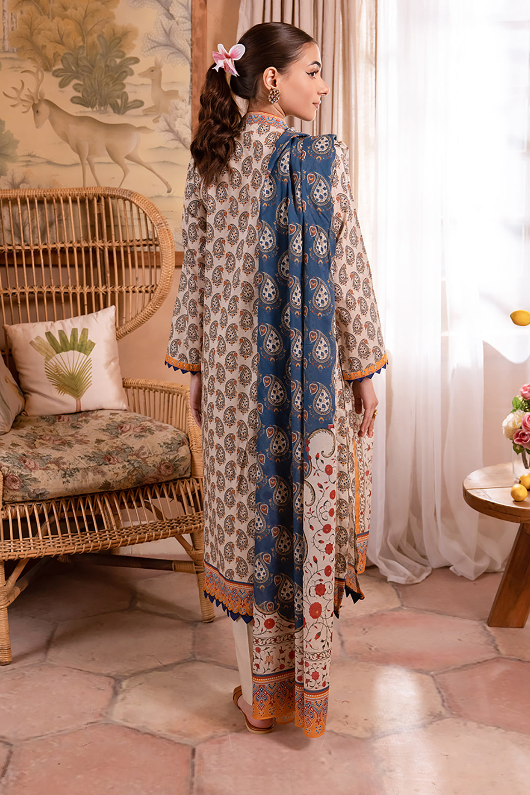 Zellbury | Unstitched 3 Piece Lawn | Shirt Shalwar Dupatta - 1067 - Designer Dress with Intricate embroidery and embellishments. Shop elegent wedding dress at Maria Faisal.