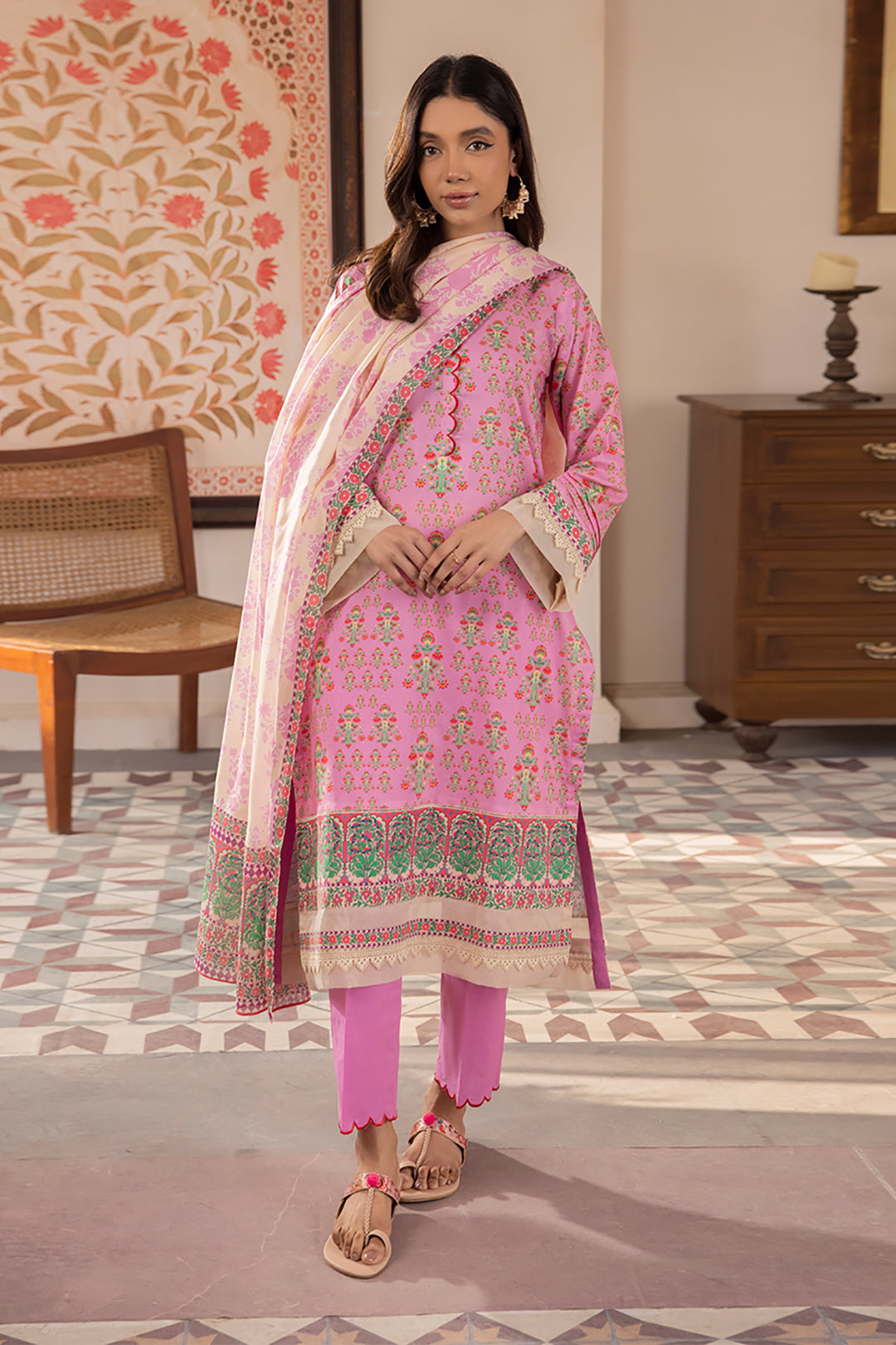 Zellbury | Unstitched 3 Piece Lawn | Shirt Shalwar Dupatta - 1070 - Designer Dress with Intricate embroidery and embellishments. Shop elegent wedding dress at Maria Faisal.