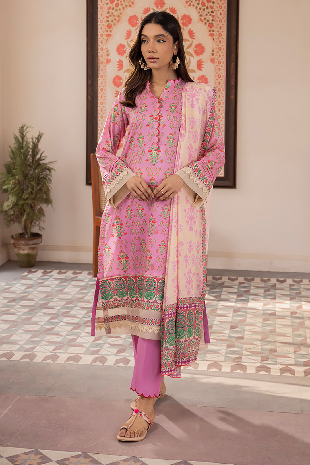 Zellbury | Unstitched 3 Piece Lawn | Shirt Shalwar Dupatta - 1070 - Designer Dress with Intricate embroidery and embellishments. Shop elegent wedding dress at Maria Faisal.