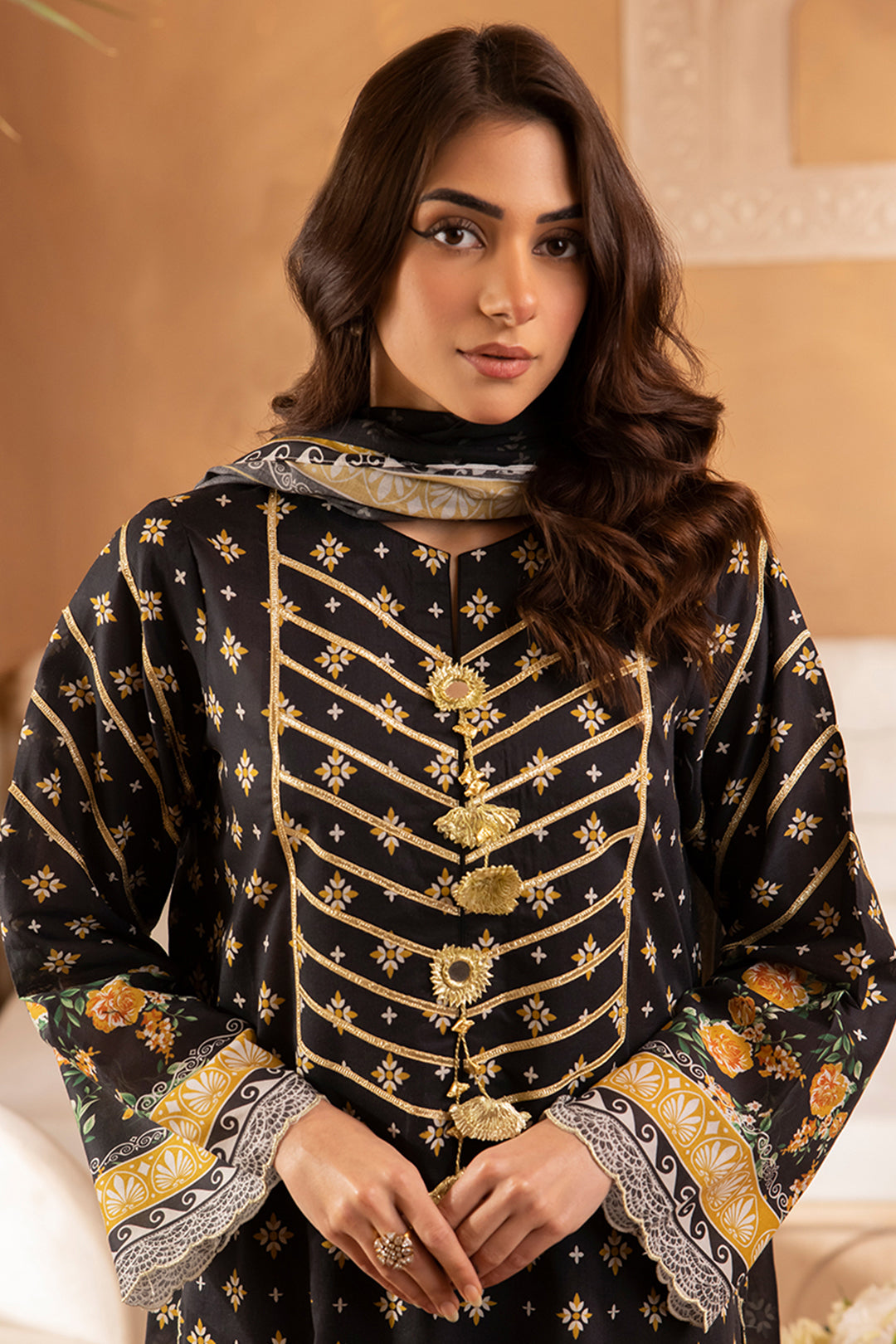 Zellbury | Unstitched 3 Piece Lawn | Shirt Shalwar Dupatta - 1081 - Designer Dress with Intricate embroidery and embellishments. Shop elegent wedding dress at Maria Faisal.