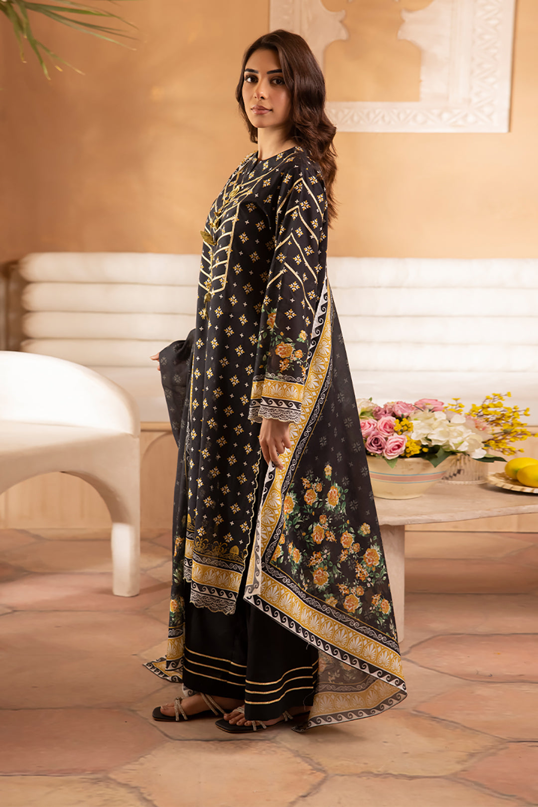 Zellbury | Unstitched 3 Piece Lawn | Shirt Shalwar Dupatta - 1081 - Designer Dress with Intricate embroidery and embellishments. Shop elegent wedding dress at Maria Faisal.