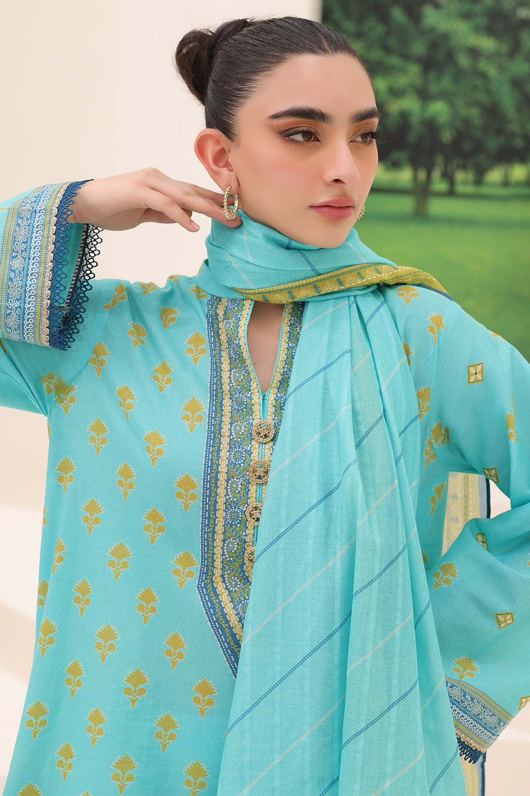 Zellbury | Unstitched 3 Piece Lawn | Shirt Shalwar Dupatta - 1191 - Designer Dress with Intricate embroidery and embellishments. Shop elegent wedding dress at Maria Faisal.