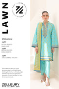 Zellbury | Unstitched 3 Piece Lawn | Shirt Shalwar Dupatta - 1191 - Designer Dress with Intricate embroidery and embellishments. Shop elegent wedding dress at Maria Faisal.