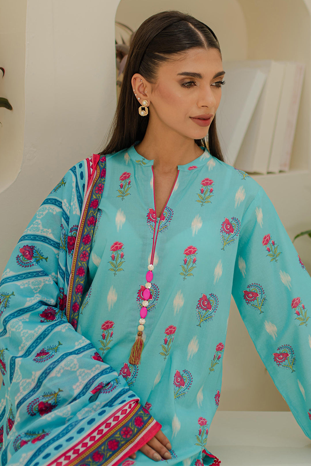Zellbury | Unstitched 3 Piece Lawn | Shirt Shalwar Dupatta - 1193 - Designer Dress with Intricate embroidery and embellishments. Shop elegent wedding dress at Maria Faisal.