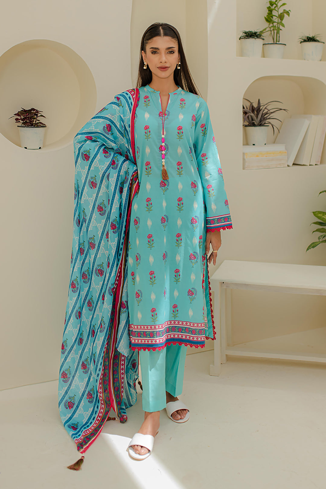 Zellbury | Unstitched 3 Piece Lawn | Shirt Shalwar Dupatta - 1193 - Designer Dress with Intricate embroidery and embellishments. Shop elegent wedding dress at Maria Faisal.