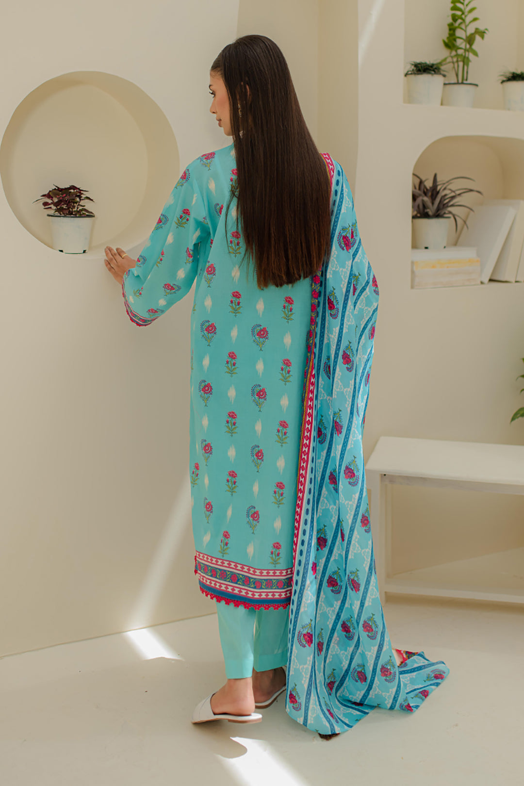 Zellbury | Unstitched 3 Piece Lawn | Shirt Shalwar Dupatta - 1193 - Designer Dress with Intricate embroidery and embellishments. Shop elegent wedding dress at Maria Faisal.