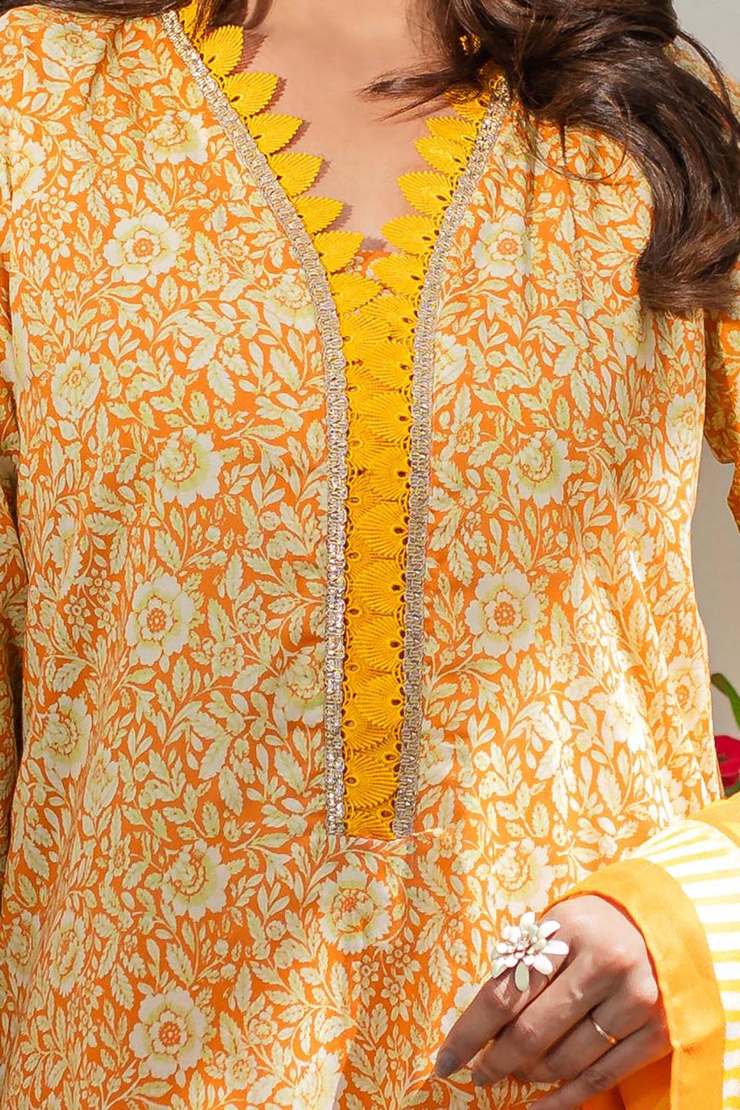 Zellbury | Unstitched 3 Piece Lawn | Shirt Shalwar Dupatta - 1197 by Maria Faisal - Registered Vendor of : Zellbury Women - type : Essential Unstitched - 100% original wedding dresses