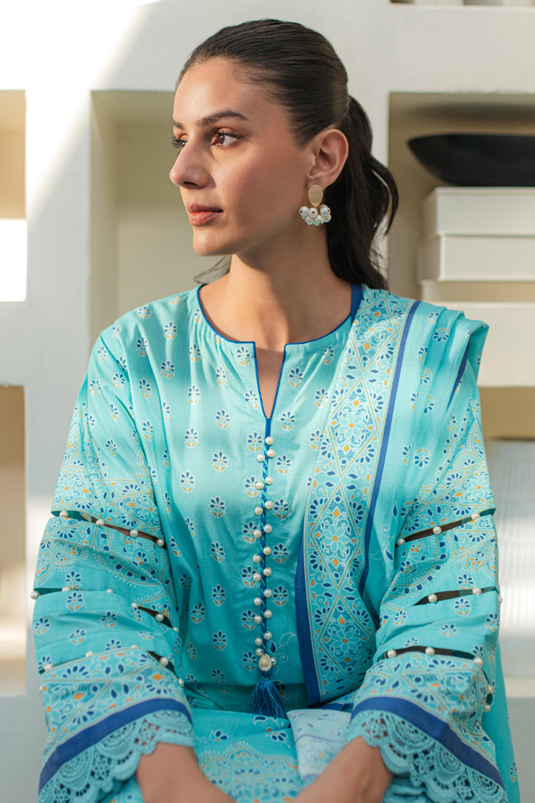 Zellbury | Unstitched 3 Piece Lawn | Shirt Shalwar Dupatta - 1198 - Designer Dress with Intricate embroidery and embellishments. Shop elegent wedding dress at Maria Faisal.