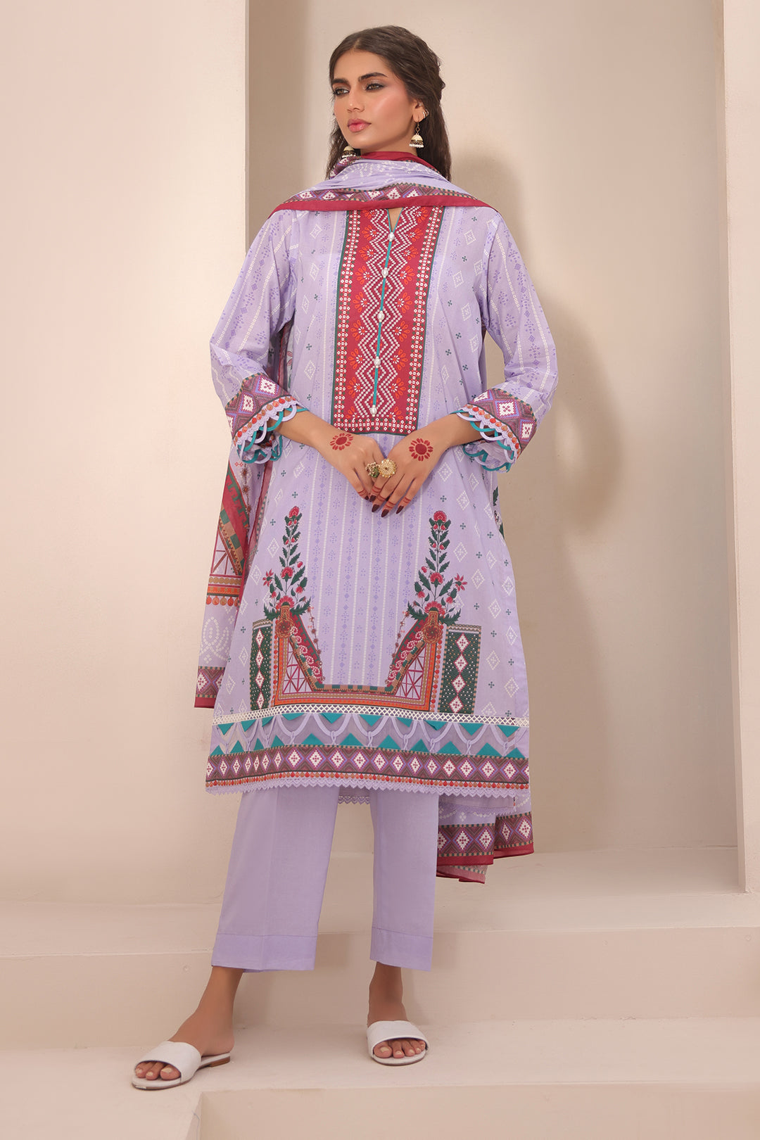 Zellbury | Unstitched 3 Piece Lawn | Shirt Shalwar Dupatta - 1213 - Designer Dress with Intricate embroidery and embellishments. Shop elegent wedding dress at Maria Faisal.