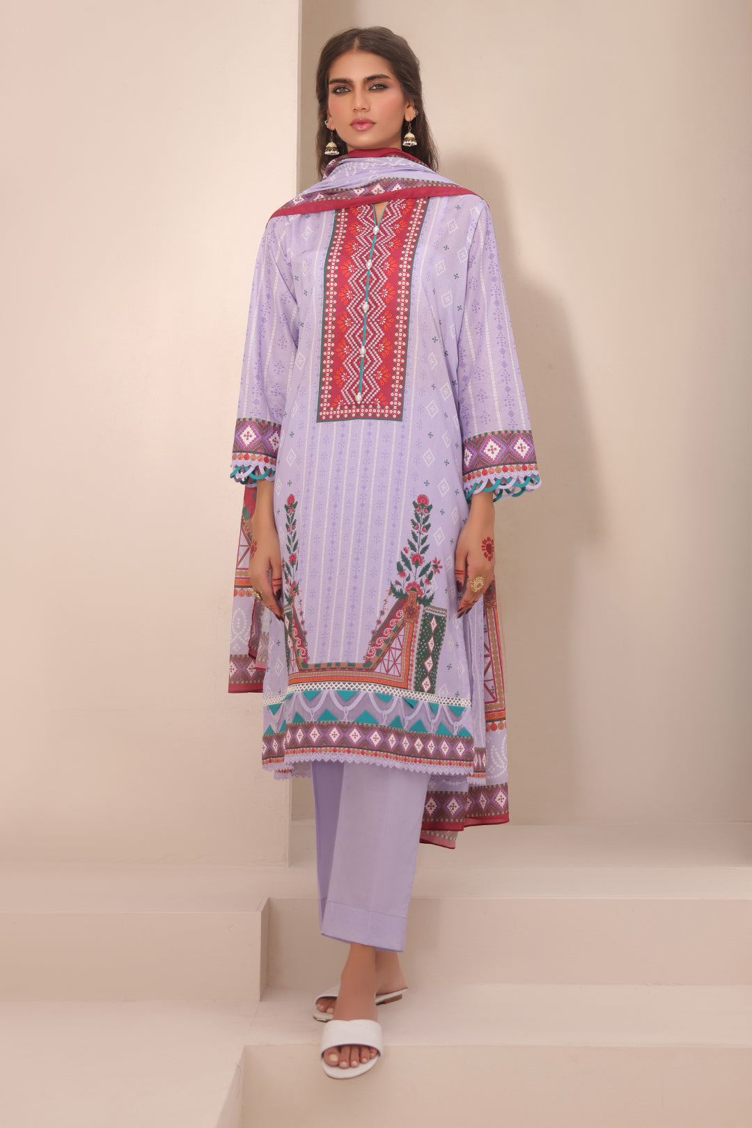 Zellbury | Unstitched 3 Piece Lawn | Shirt Shalwar Dupatta - 1213 - Designer Dress with Intricate embroidery and embellishments. Shop elegent wedding dress at Maria Faisal.