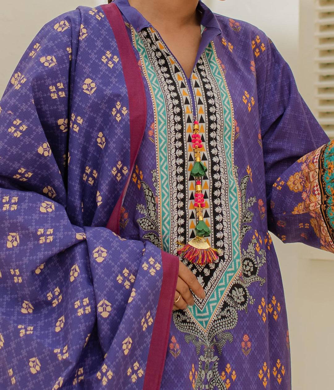 Zellbury | Unstitched 3 Piece Lawn | Shirt Shalwar Dupatta - 1215 by Maria Faisal - Registered Vendor of : Zellbury Women - type : Essential Unstitched - 100% original wedding dresses