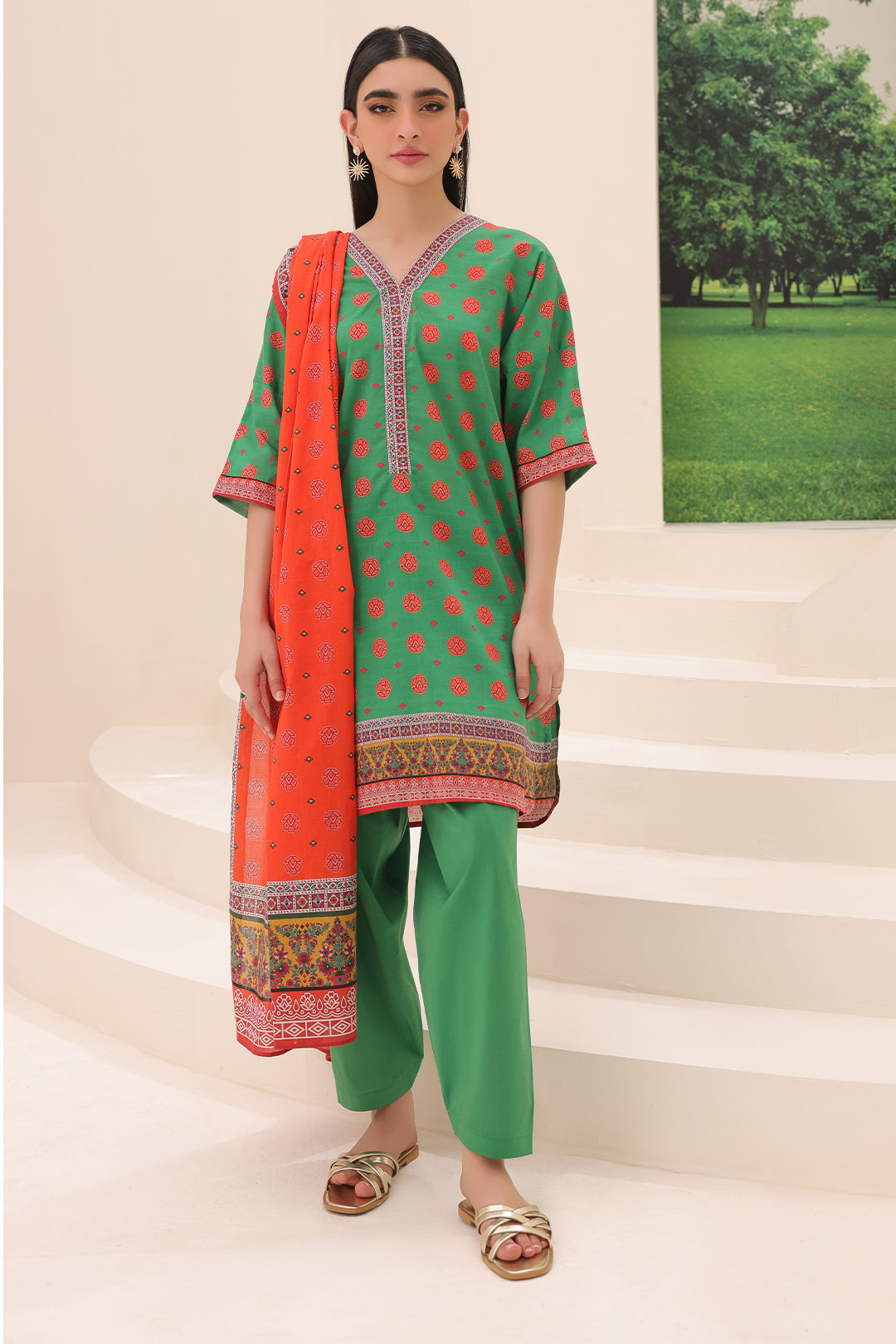 Zellbury | Unstitched 3 Piece Lawn | Shirt Shalwar Dupatta - 1221 - Designer Dress with Intricate embroidery and embellishments. Shop elegent wedding dress at Maria Faisal.