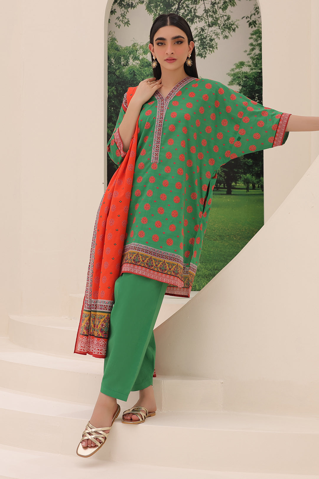 Zellbury | Unstitched 3 Piece Lawn | Shirt Shalwar Dupatta - 1221 - Designer Dress with Intricate embroidery and embellishments. Shop elegent wedding dress at Maria Faisal.