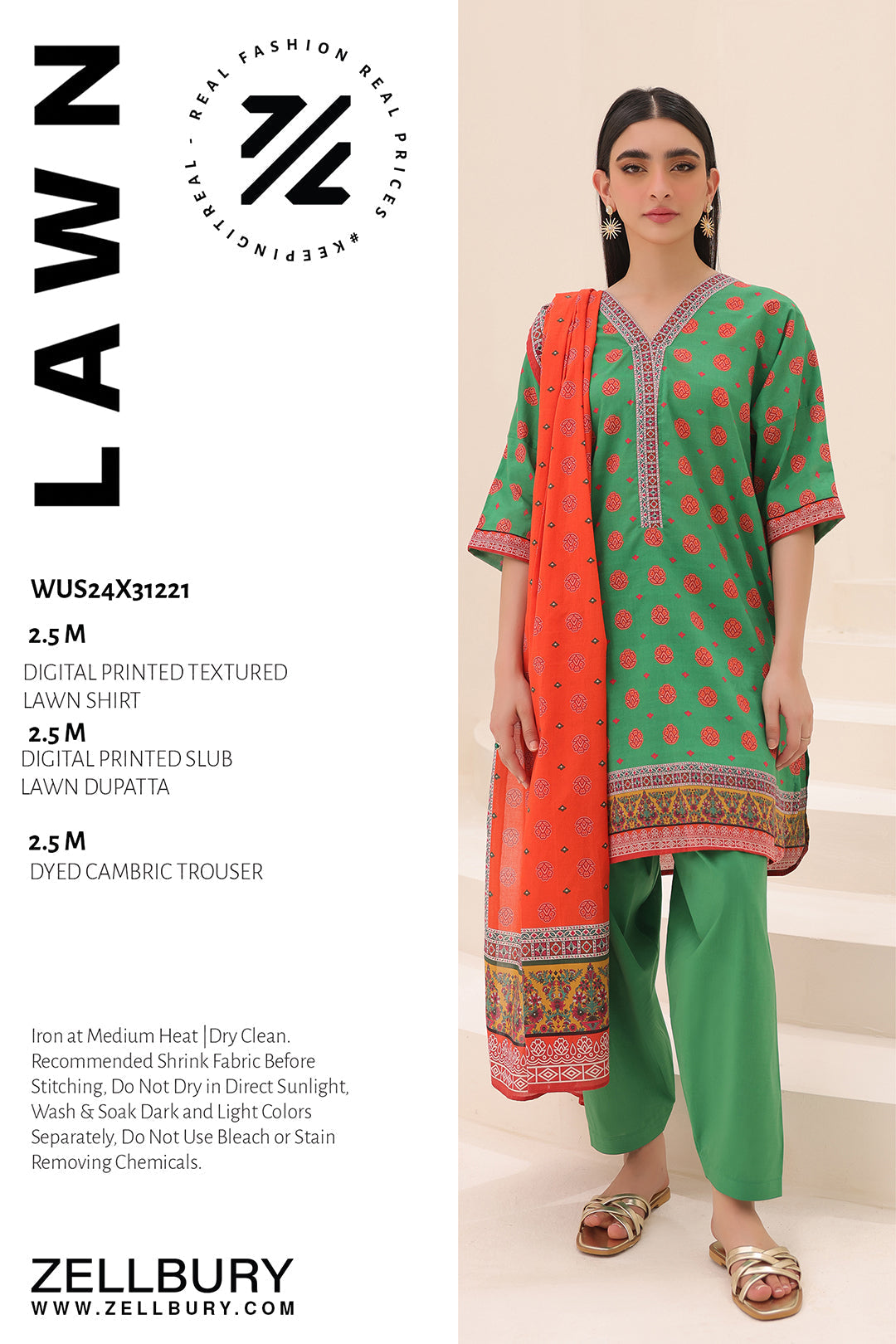 Zellbury | Unstitched 3 Piece Lawn | Shirt Shalwar Dupatta - 1221 - Designer Dress with Intricate embroidery and embellishments. Shop elegent wedding dress at Maria Faisal.