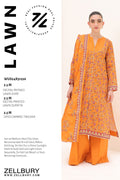 Zellbury | Unstitched 3 Piece Lawn | Shirt Shalwar Dupatta - 1226 - Designer Dress with Intricate embroidery and embellishments. Shop elegent wedding dress at Maria Faisal.