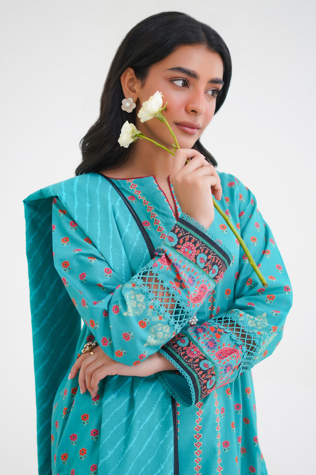 Zellbury | Unstitched 3 Piece Lawn | Shirt Shalwar Dupatta - 1227 - Designer Dress with Intricate embroidery and embellishments. Shop elegent wedding dress at Maria Faisal.