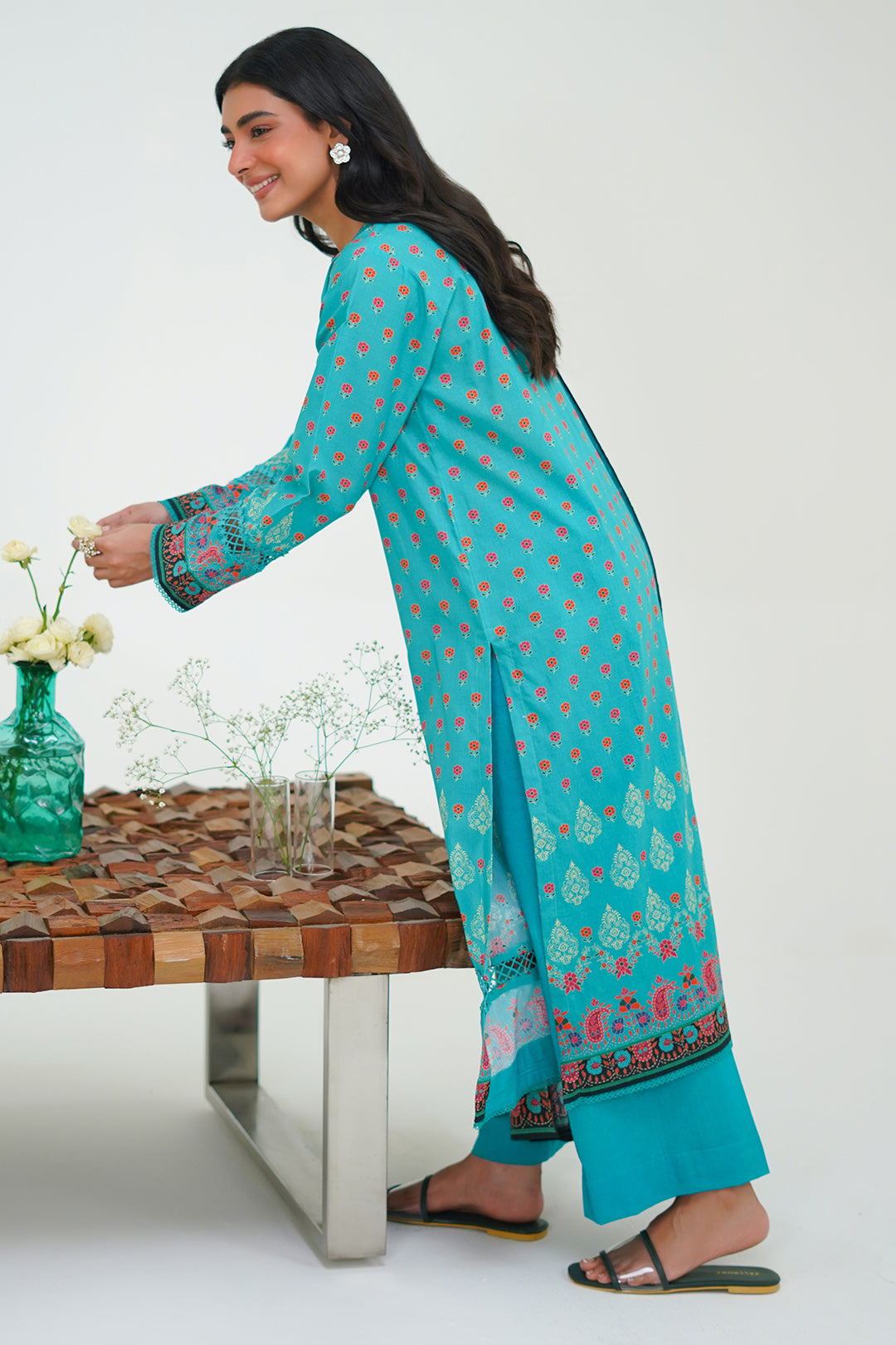 Zellbury | Unstitched 3 Piece Lawn | Shirt Shalwar Dupatta - 1227 - Designer Dress with Intricate embroidery and embellishments. Shop elegent wedding dress at Maria Faisal.