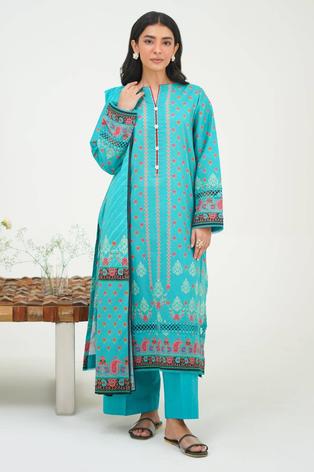 Zellbury | Unstitched 3 Piece Lawn | Shirt Shalwar Dupatta - 1227 by Maria Faisal - Registered Vendor of : Zellbury Women - type : Essential Unstitched - 100% original wedding dresses
