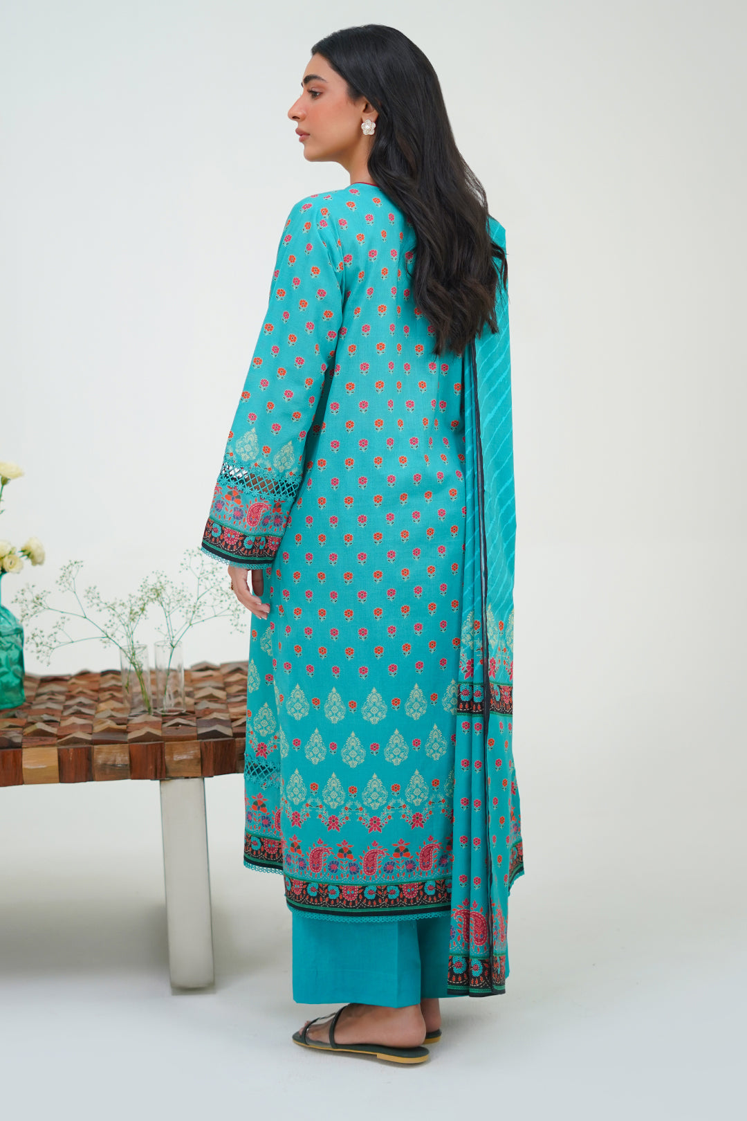 Zellbury | Unstitched 3 Piece Lawn | Shirt Shalwar Dupatta - 1227 - Designer Dress with Intricate embroidery and embellishments. Shop elegent wedding dress at Maria Faisal.