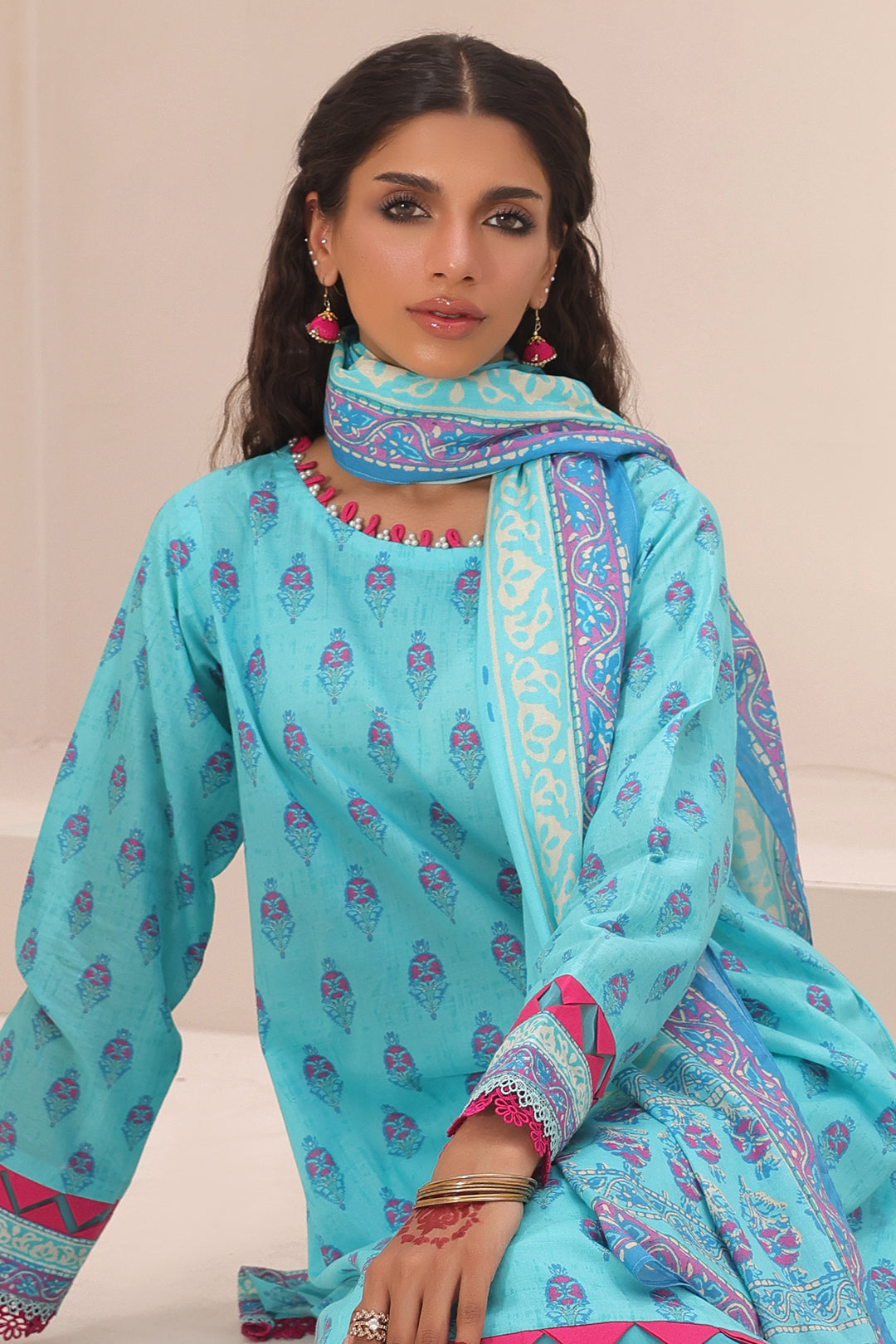Zellbury | Unstitched 3 Piece Lawn | Shirt Shalwar Dupatta - 1231 - Designer Dress with Intricate embroidery and embellishments. Shop elegent wedding dress at Maria Faisal.