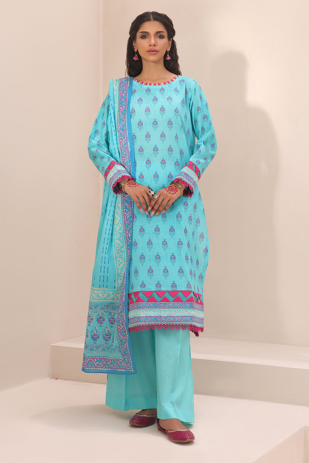 Zellbury | Unstitched 3 Piece Lawn | Shirt Shalwar Dupatta - 1231 - Designer Dress with Intricate embroidery and embellishments. Shop elegent wedding dress at Maria Faisal.