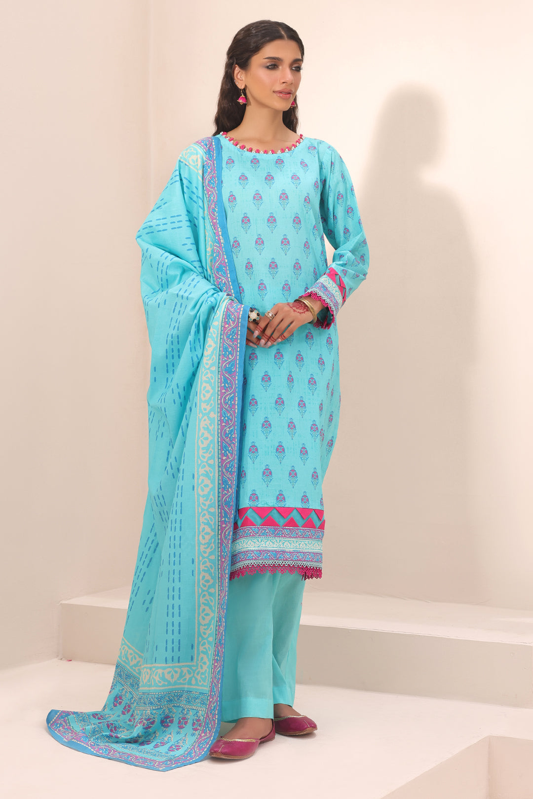 Zellbury | Unstitched 3 Piece Lawn | Shirt Shalwar Dupatta - 1231 - Designer Dress with Intricate embroidery and embellishments. Shop elegent wedding dress at Maria Faisal.