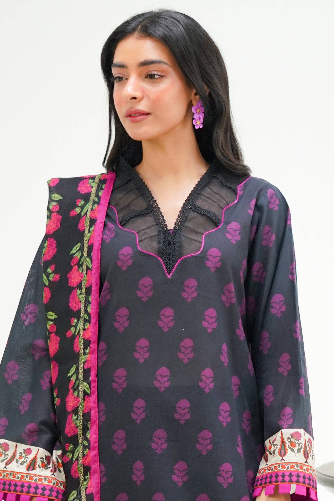 Zellbury | Unstitched 3 Piece Lawn | Shirt Shalwar Dupatta - 1324 by Maria Faisal - Registered Vendor of : Zellbury Women - type : Essential Unstitched - 100% original wedding dresses