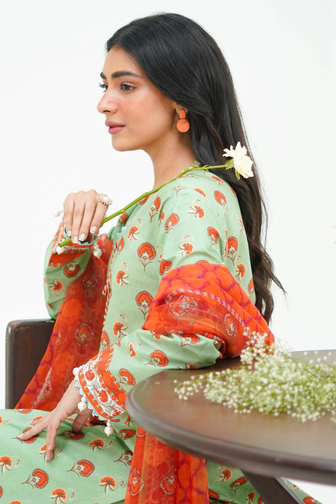 Zellbury | Unstitched 3 Piece Lawn | Shirt Shalwar Dupatta - 1325 by Maria Faisal - Registered Vendor of : Zellbury Women - type : Essential Unstitched - 100% original wedding dresses