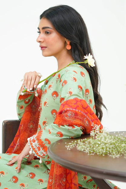 Zellbury | Unstitched 3 Piece Lawn | Shirt Shalwar Dupatta - 1325 by Maria Faisal - Registered Vendor of : Zellbury Women - type : Essential Unstitched - 100% original wedding dresses