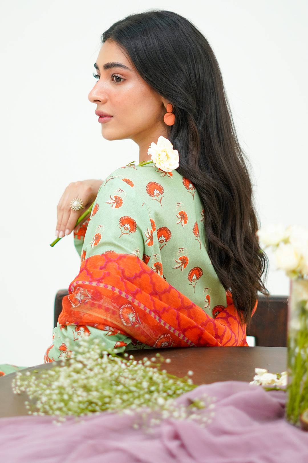 Zellbury | Unstitched 3 Piece Lawn | Shirt Shalwar Dupatta - 1325 by Maria Faisal - Registered Vendor of : Zellbury Women - type : Essential Unstitched - 100% original wedding dresses