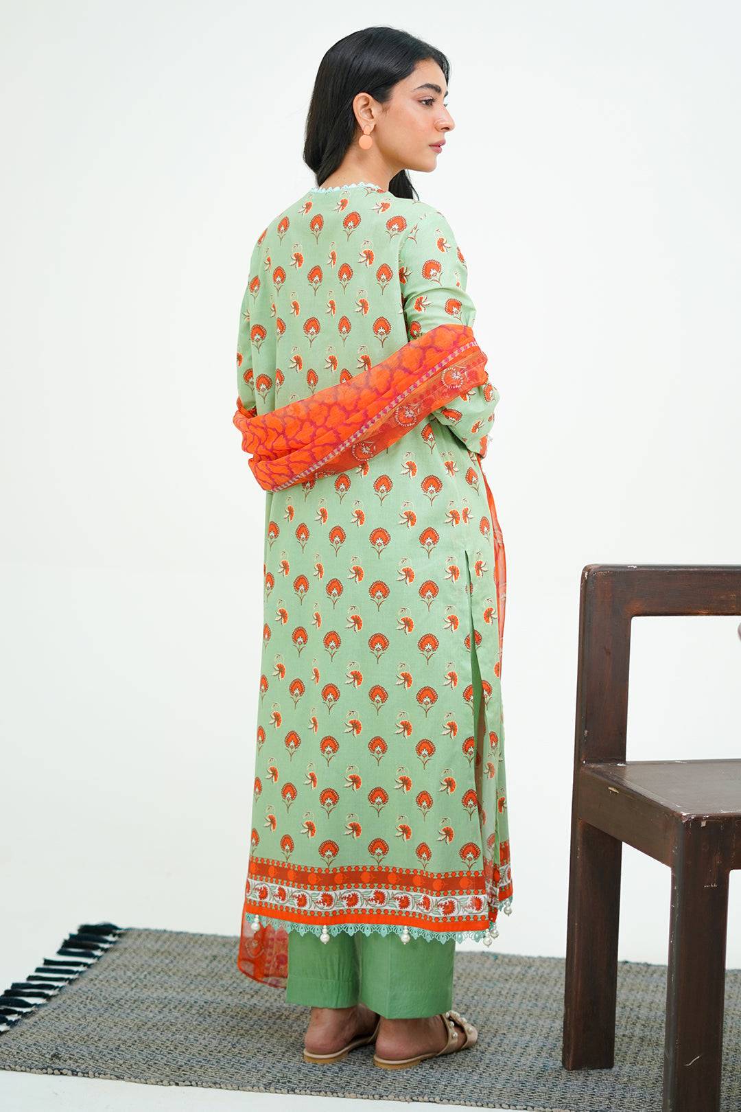 Zellbury | Unstitched 3 Piece Lawn | Shirt Shalwar Dupatta - 1325 by Maria Faisal - Registered Vendor of : Zellbury Women - type : Essential Unstitched - 100% original wedding dresses