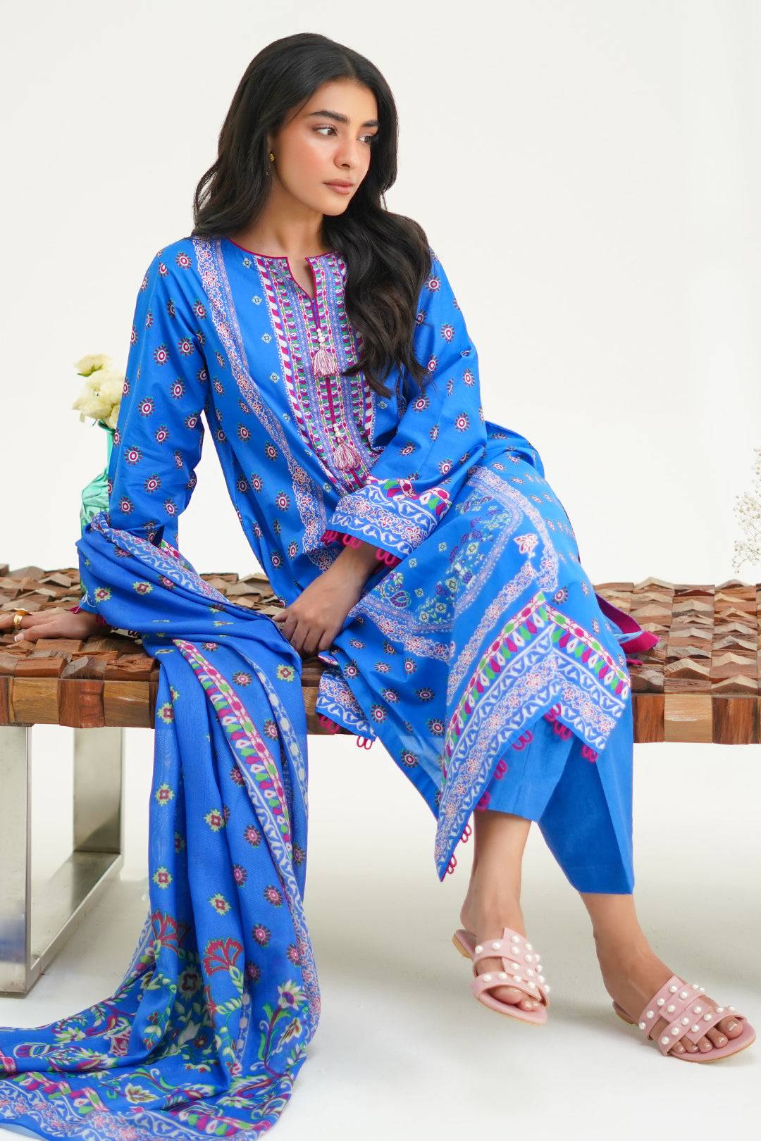 Zellbury | Unstitched 3 Piece Lawn | Shirt Shalwar Dupatta - 1326 by Maria Faisal - Registered Vendor of : Zellbury Women - type : Essential Unstitched - 100% original wedding dresses