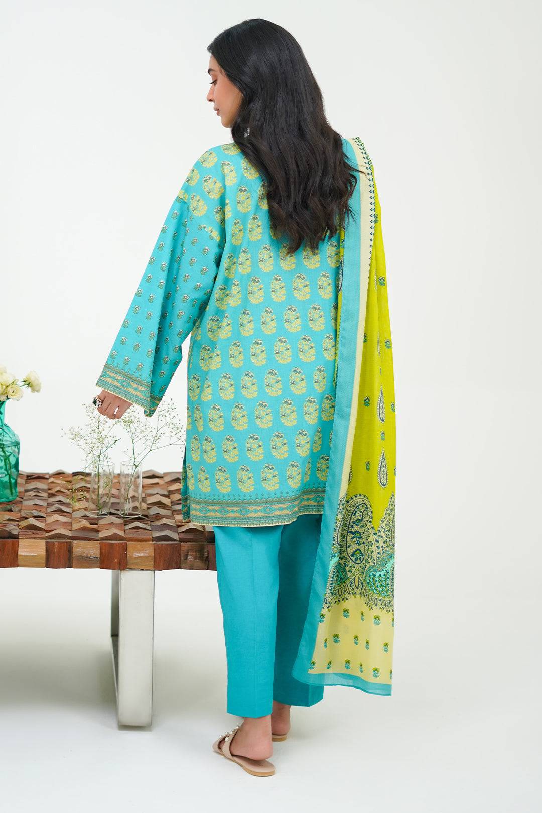 Zellbury | Unstitched 3 Piece Lawn | Shirt Shalwar Dupatta - 1328 by Maria Faisal - Registered Vendor of : Zellbury Women - type : Essential Unstitched - 100% original wedding dresses