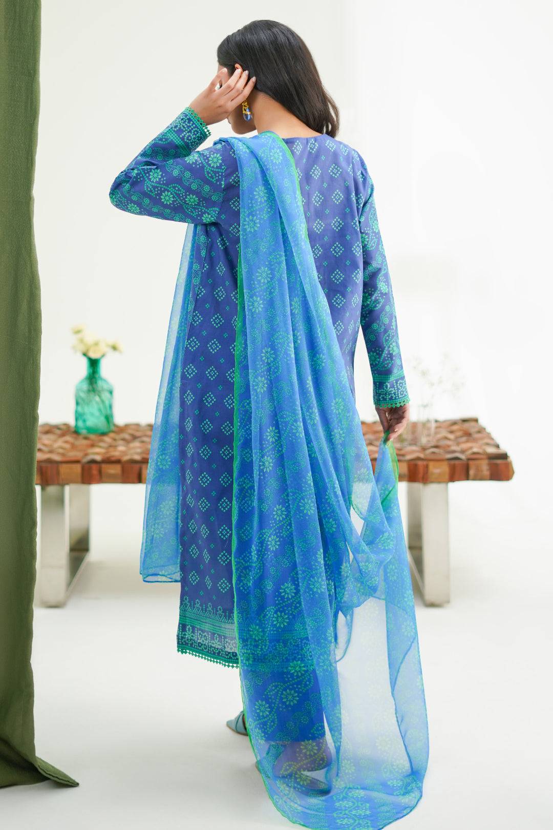 Zellbury | Unstitched 3 Piece Lawn | Shirt Shalwar Dupatta - 1417 by Maria Faisal - Registered Vendor of : Zellbury Women - type : Essential Unstitched - 100% original wedding dresses