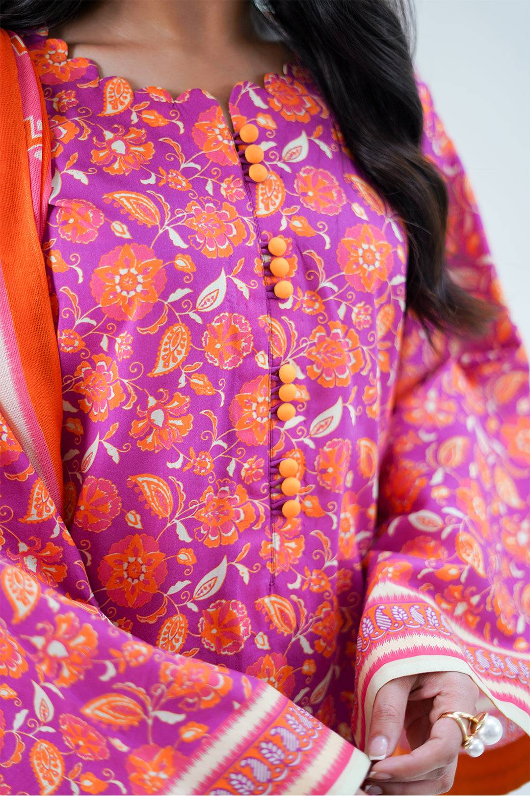 Zellbury | Unstitched 3 Piece Lawn | Shirt Shalwar Dupatta - 1421 by Maria Faisal - Registered Vendor of : Zellbury Women - type : Essential Unstitched - 100% original wedding dresses